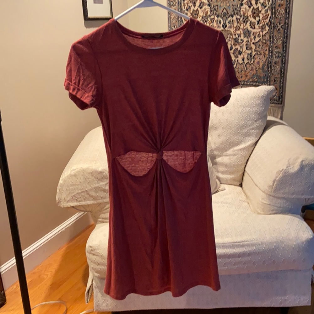 T shirt dress with cut outs
